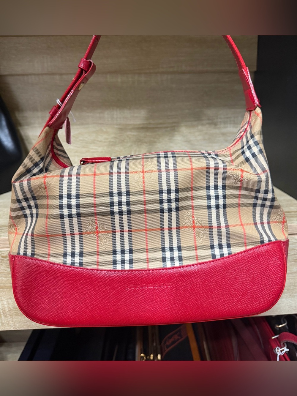 Burberry Nova Check Hobo Shoulder Bag
